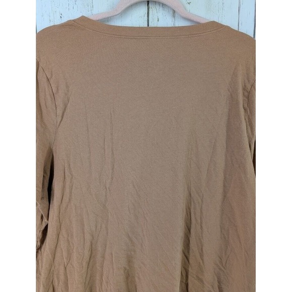 A New Day Size XXL‎ Brown Cotton V Neck Short Sleeve Womens Top - Picture 7 of 8
